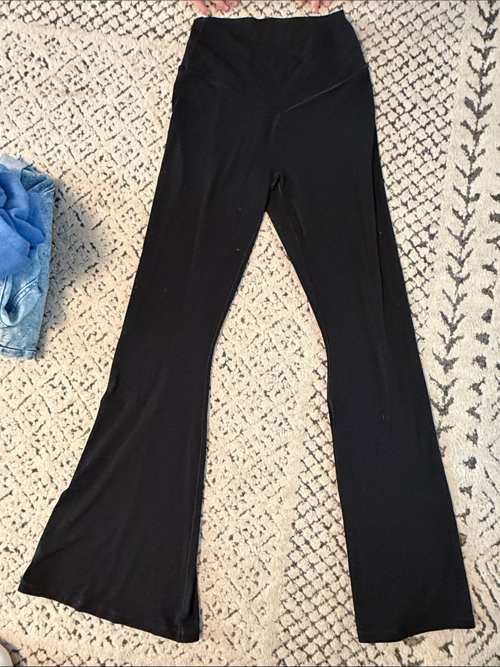 Black Aerie Offline Flared Crossover Active Pants - Comfortable Stretch Bottoms